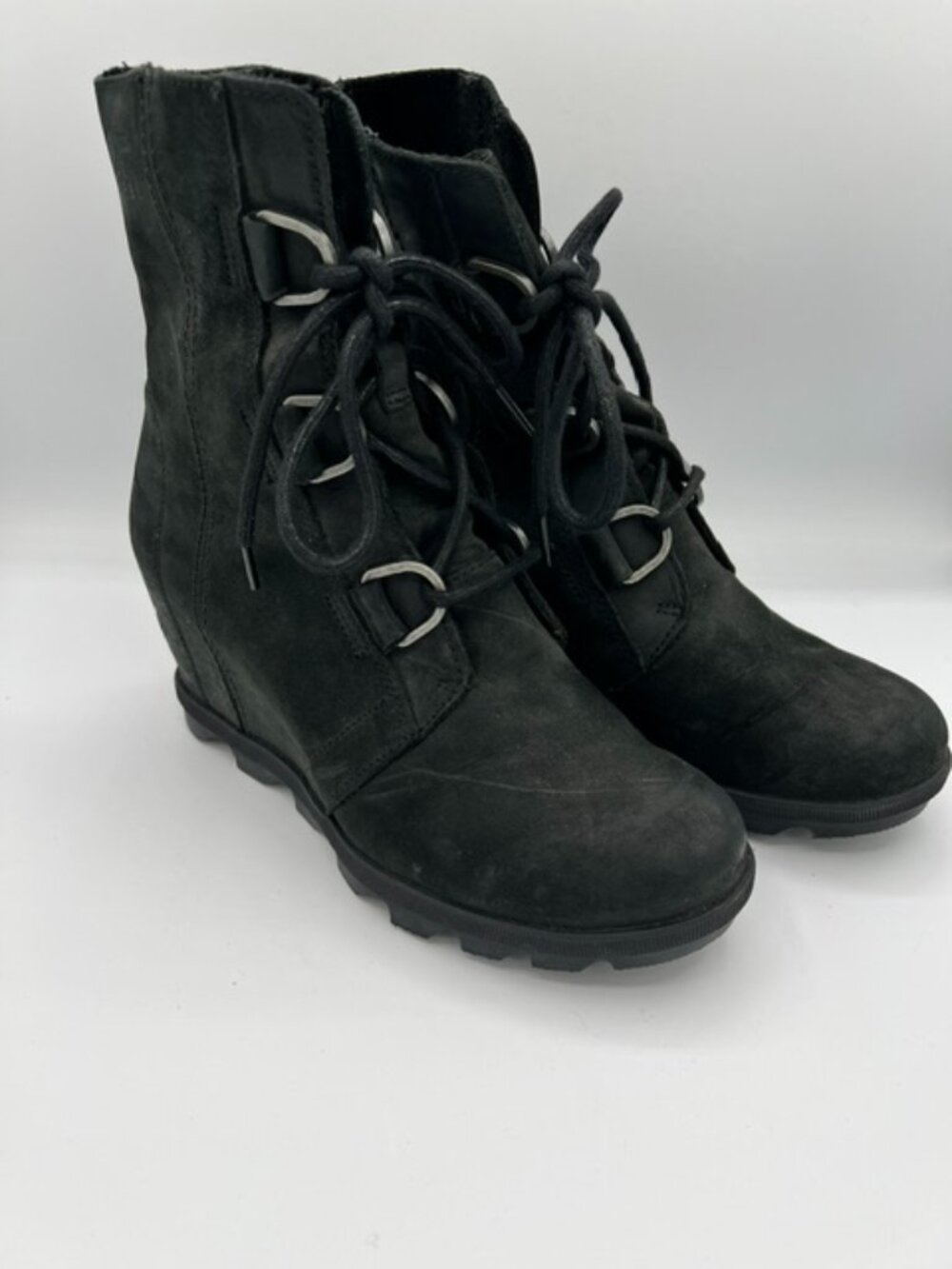Sorel Joan of Arctic Wedge II Black Waterproof Boots 8.5